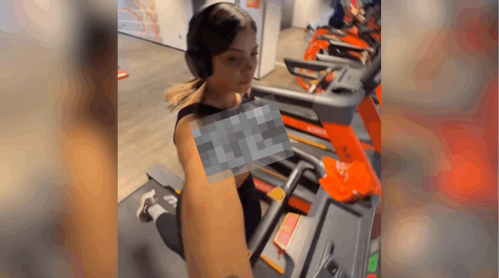 vrouw in sportschoolkleding
