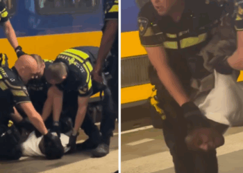 politieoptreden in trein